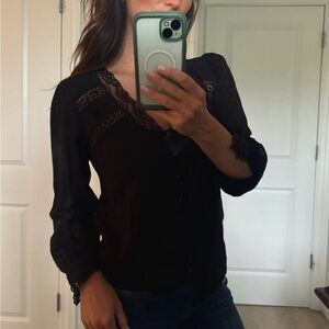 Forever that girl by Anthropology black lace top